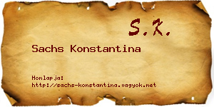 Sachs Konstantina névjegykártya